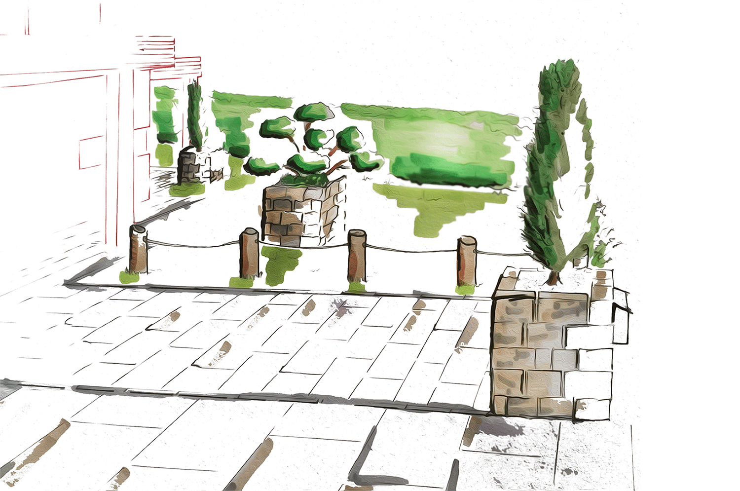 Gezeichnete Perspektive